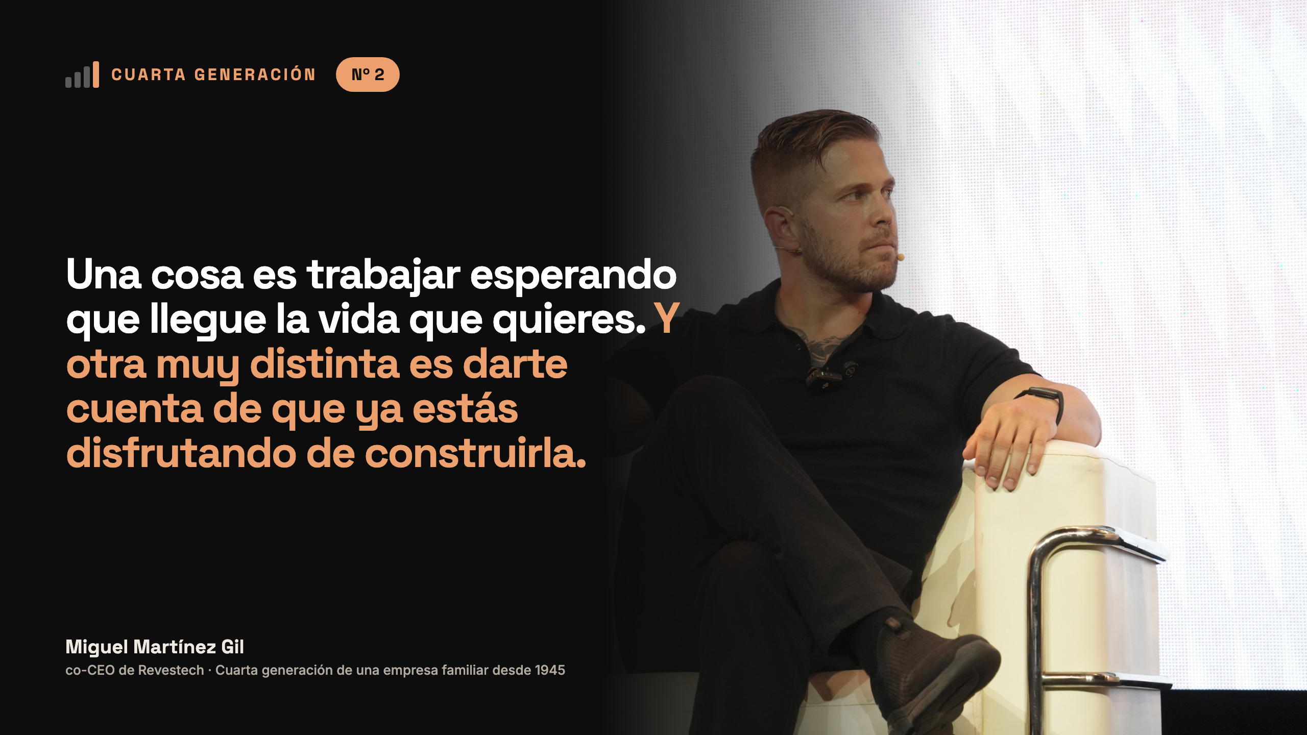 Miguel Martínez Gil: «Una cosa es trabajar esperando que llegue la vida que quieres. Y otra muy distinta es darte cuenta de que ya estás disfrutando de construirla»